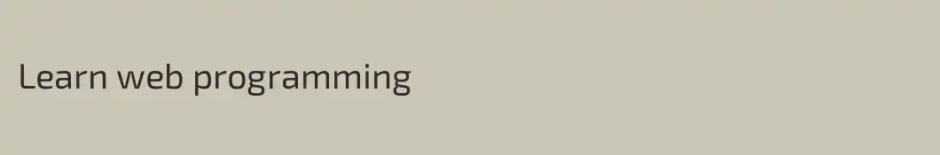 Learn web programming